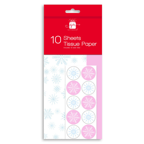 10 Sheet Snowflake Christmas Tissue Paper  325117