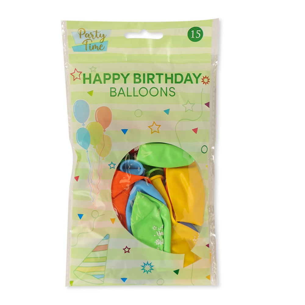 15 Pack Happy Birthday Balloons 326132