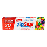 Zip Seal Food & Freezer Storage Bags Medium 20 Pack