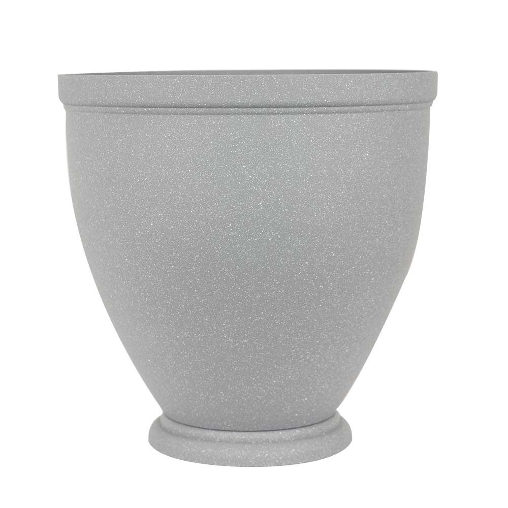 Large grey urn effect planter on a white background