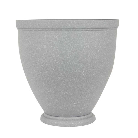 Large grey urn effect planter on a white background