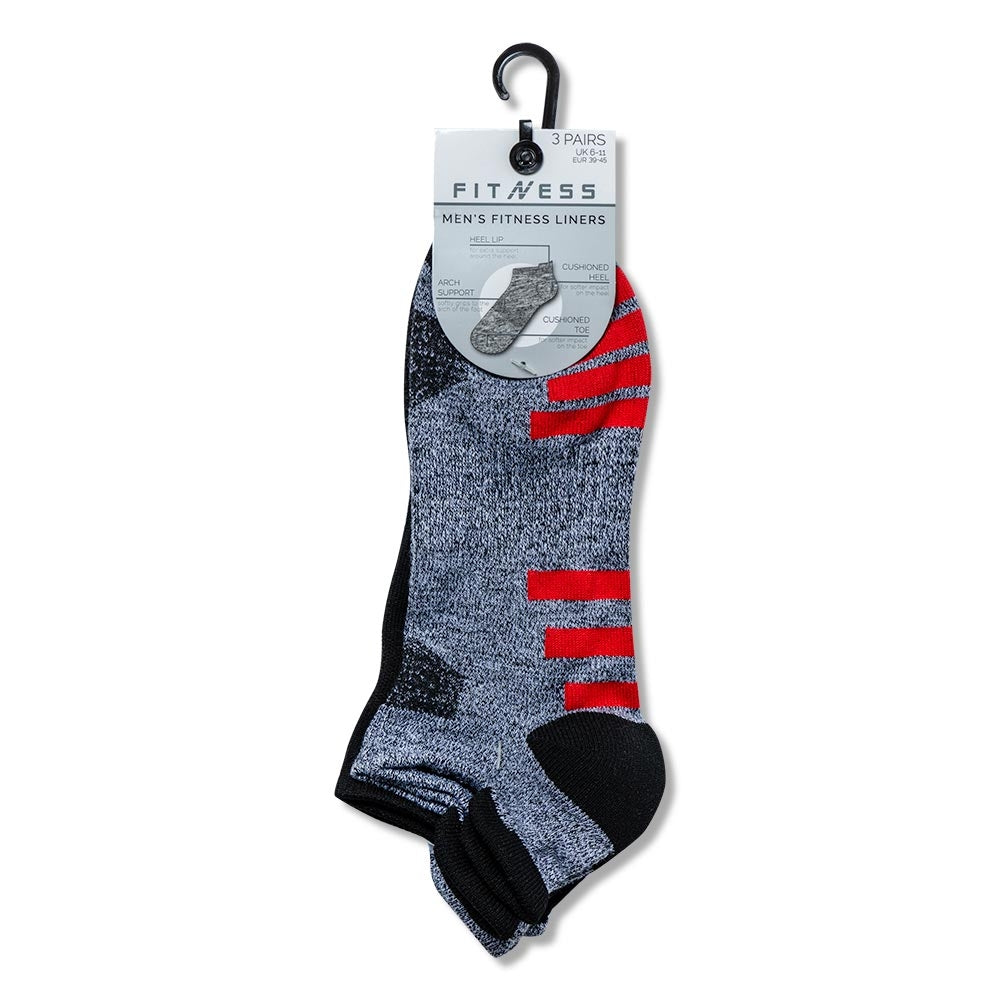 Stripe 3 Pack Men'S Fitness Socks 329713-STRIPE