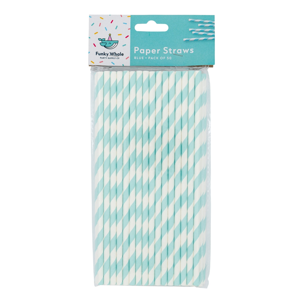 Paper Straws Blue 50 Pack 330268-BLUE