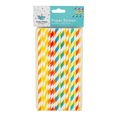Paper Straws Multicolour  50 Pack 330268-MULTI
