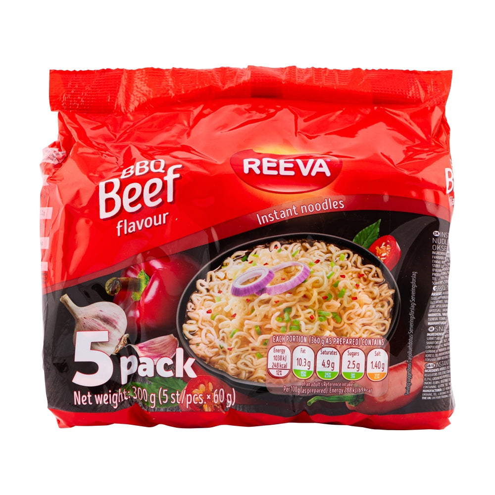 Reeva Bbq Beef Flavour Noodles 5 Pack  332266