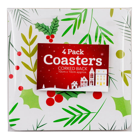 4 Pack  Traditional Coasters - Corked Back 332350 - Traditional