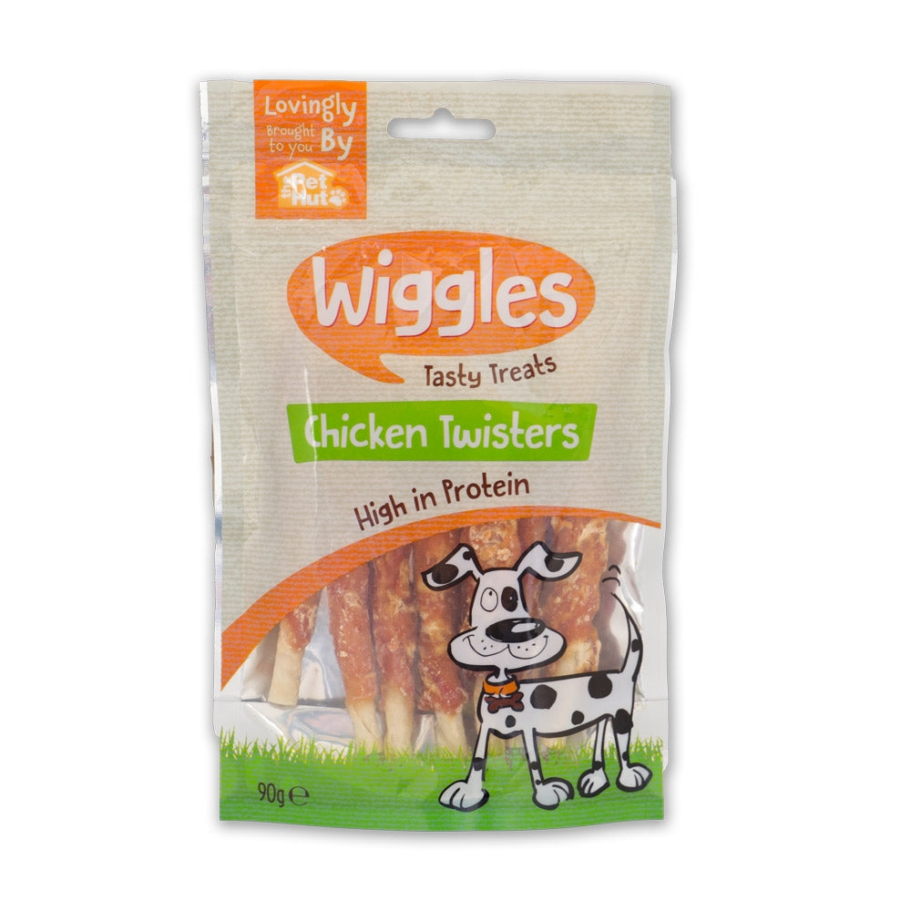 Wiggles Chicken Twisters Dog Treats 90G | Poundstretcher  333889