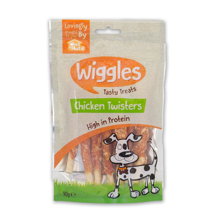 Wiggles Chicken Twisters Dog Treats 90G | Poundstretcher  333889