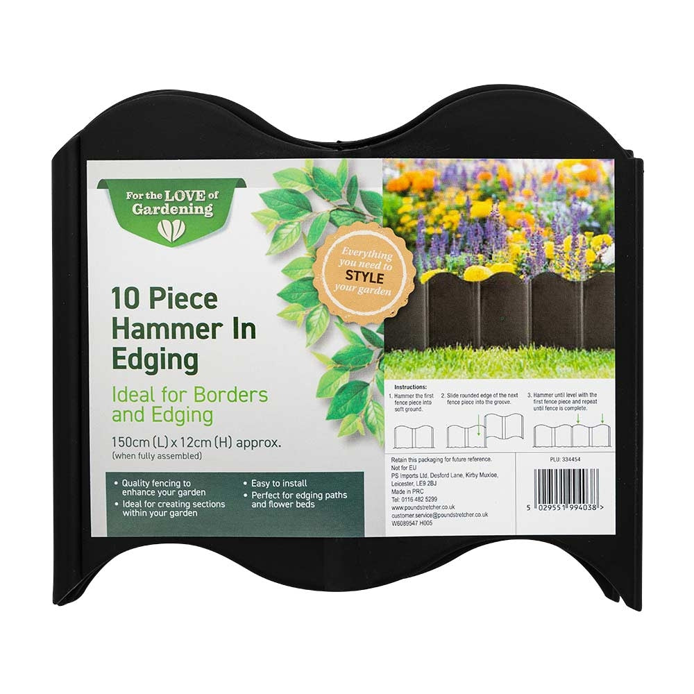 10 Piece Flexible Garden Edging | Poundstretcher 334454