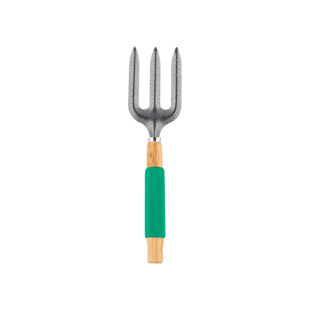 Wooden Gardening Hand Fork - Green 334518-GREEN