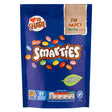 Smarties milk chocolate bag 105g on a white background
