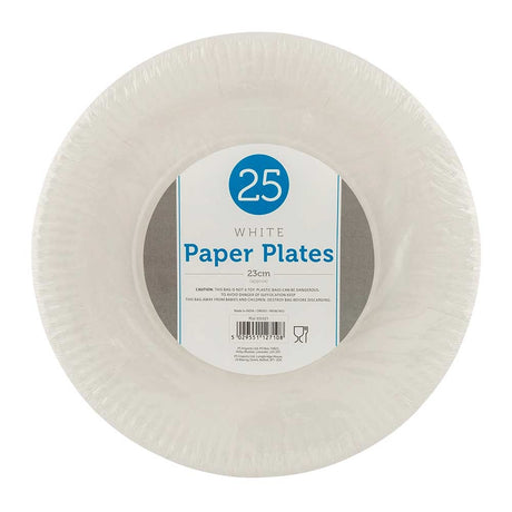23Cm White Paper Plates 20Pk | Poundstretcher  335321