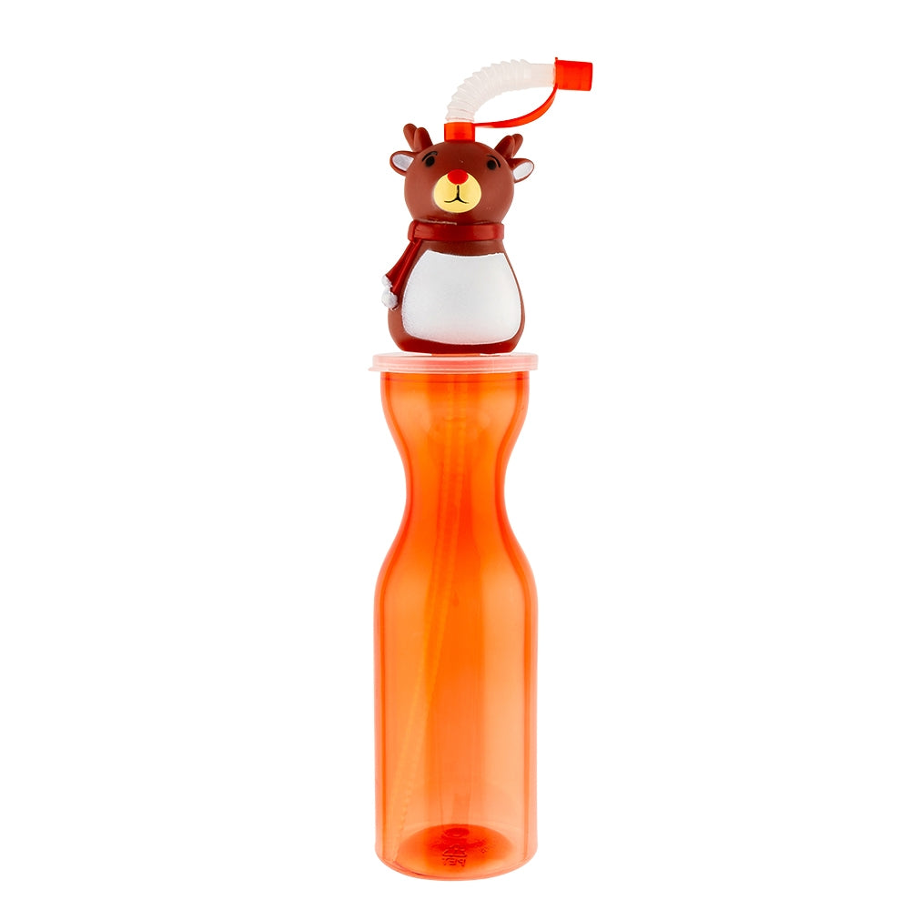 Soft Head Bottle With Straw - Rudolph 335333 - RUDOLPH