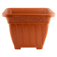 Woodland square planter in brown on white background