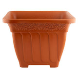 Woodland square planter in brown on white background