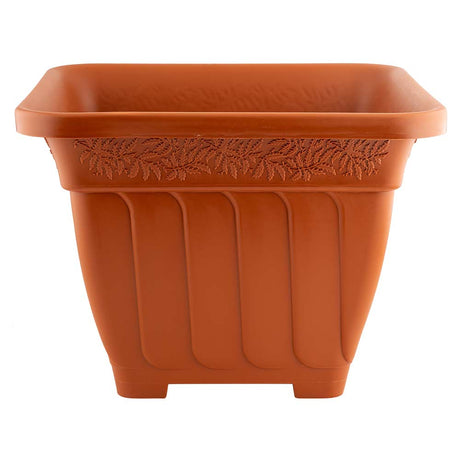 Woodland square planter in brown on white background