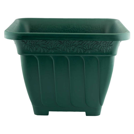 Woodland square planter in green on white background