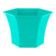 Verona hexagonal planter in green on white background