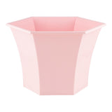 Verona hexagonal planter in pink on white background