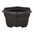 Black lakeside planter in hexagonal design on a white background