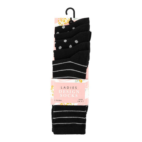 Ladies Design Socks (5 Pack) | Poundstretcher 337559