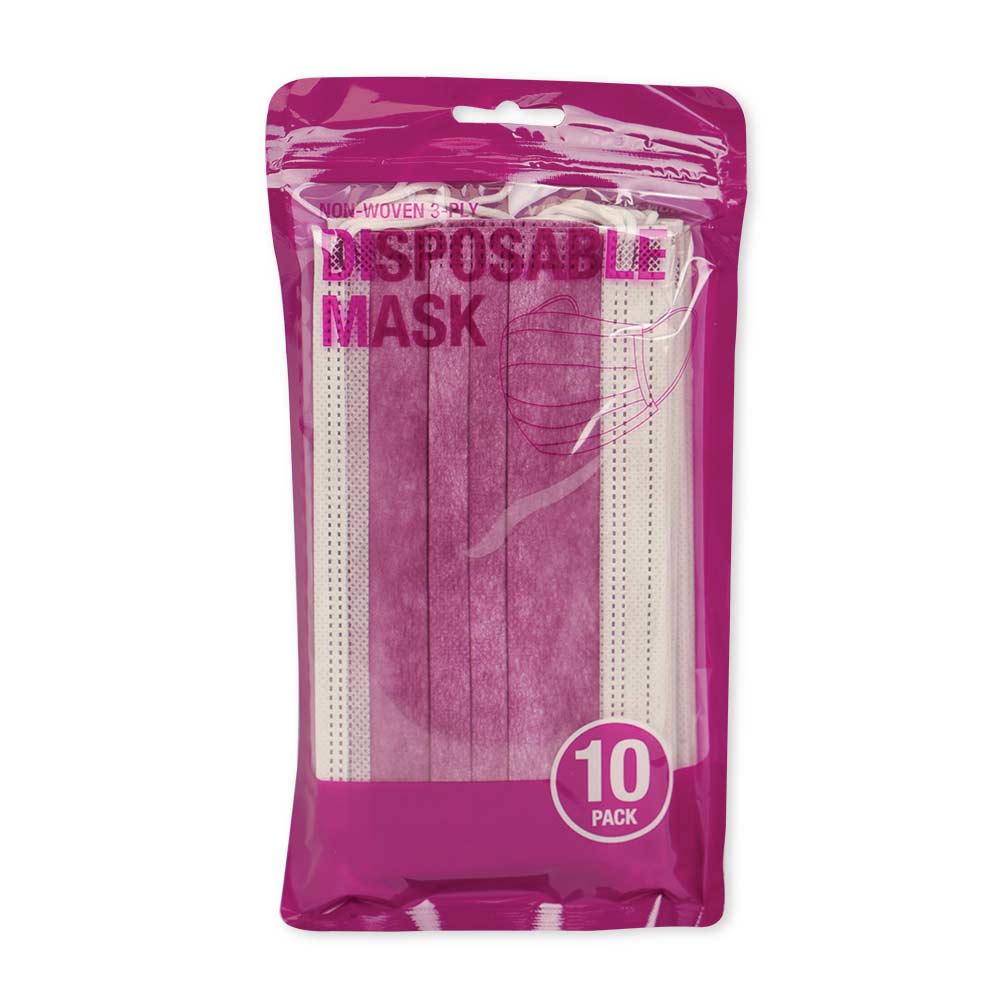 Disposable Face Masks 10 Pack - Violet