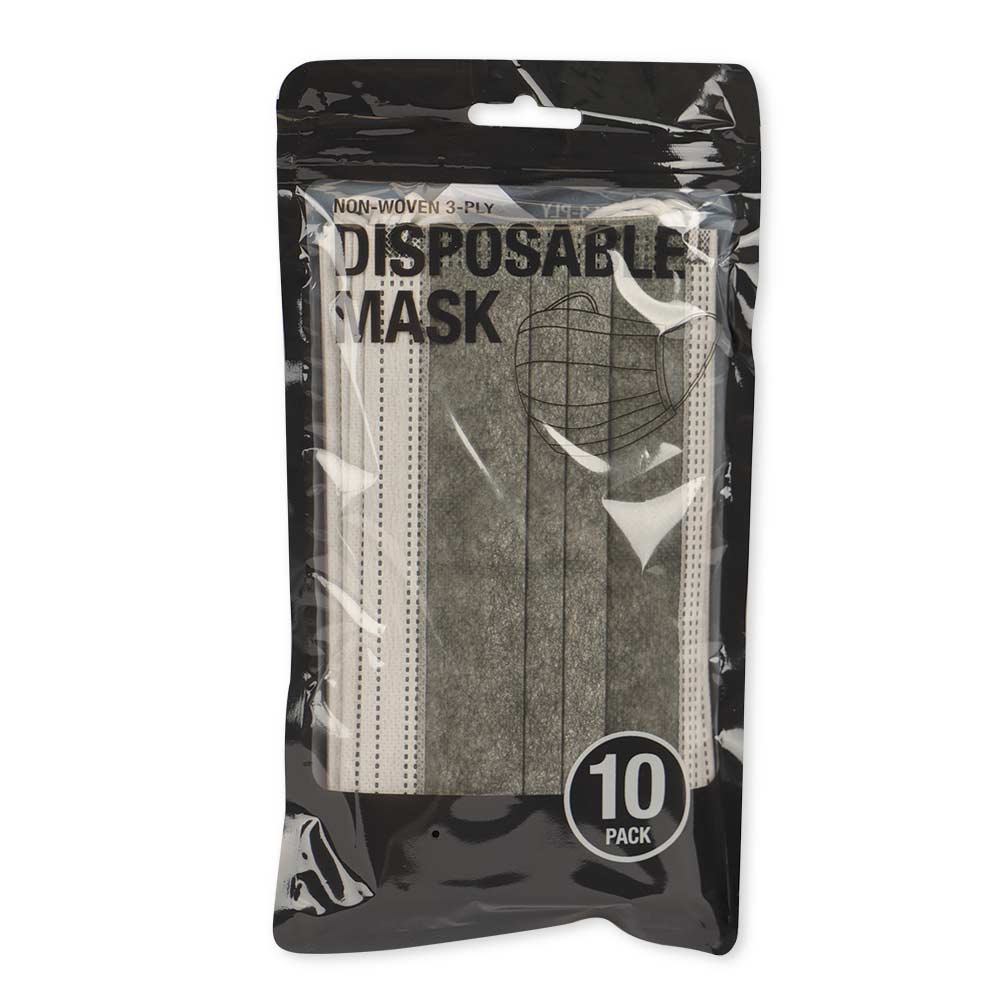 Disposable Face Masks 10 Pack - Grey