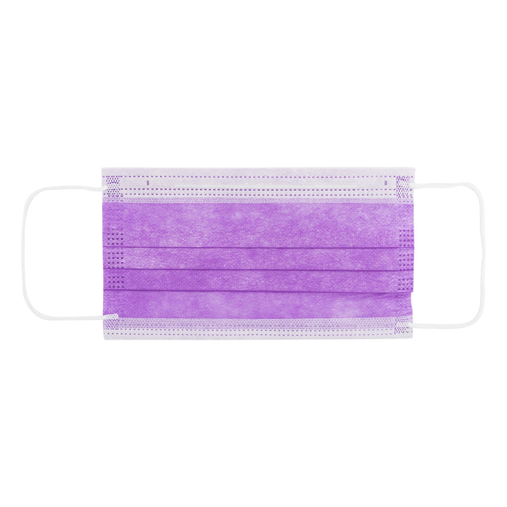 Purple Disposable Face Masks 50 Pack