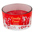 12Oz Wide Glass Jar Candle - Peppermint Candy Cane 338777
