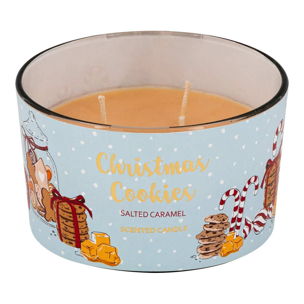 12Oz Wide Glass Jar Candle - Christmas Cookies Salted Caramel 338777 - caramel