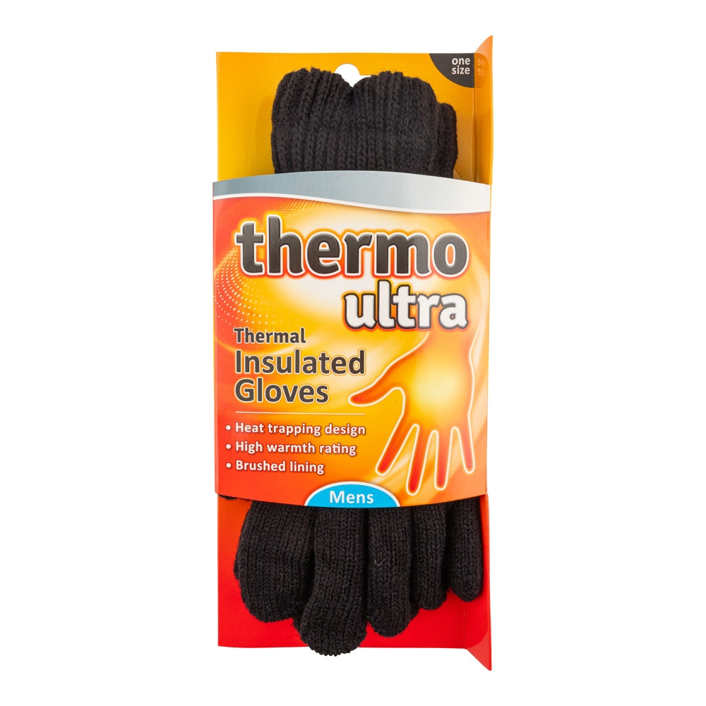 Mens Black Thermo Ultra Gloves 338927-BLACK