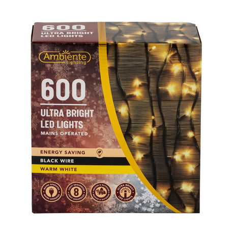 600 Ultra Bright Led Lights - Warm White 338958-WARM WHITE