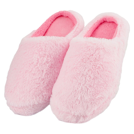 Ladies Pink Luxury Memory Foam Slippers - 3-5 339137-pink2
