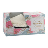 Ladies White Luxury Memory Foam Slippers  339137-white2
