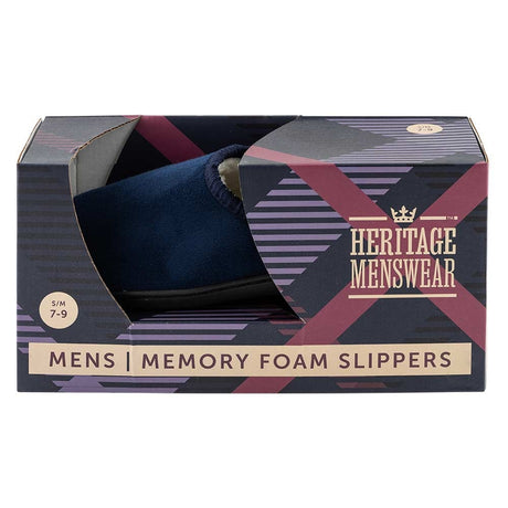 Men'S Blue Memory Foam Slippers (Size 7-9) | Poundstretcher 339142-sizesmallmedium