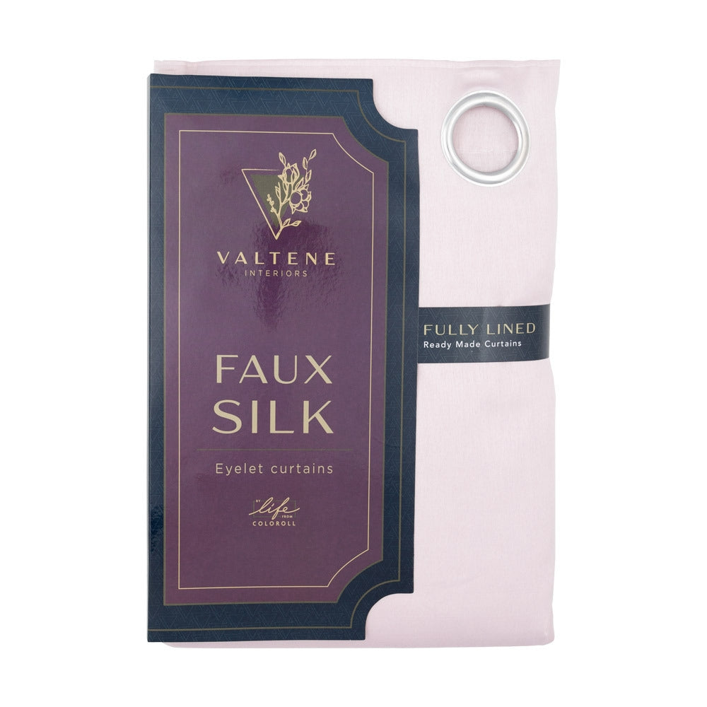 Valtene Faux Silk Curtains - 66 X 90Cm - Pink 339189