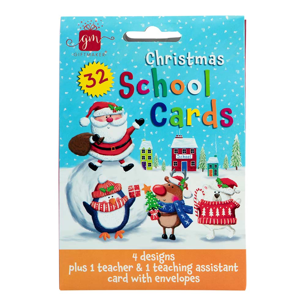 Christmas School Cards 32 Pack