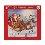 Christmas Santa Claus Greeting Cards 10 Pack
