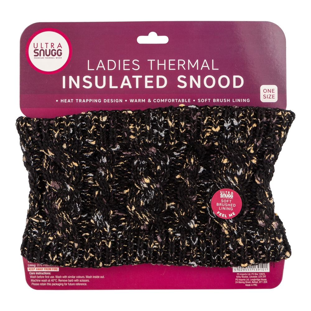 Ladies Lux Thermal Black Snood – Poundstretcher