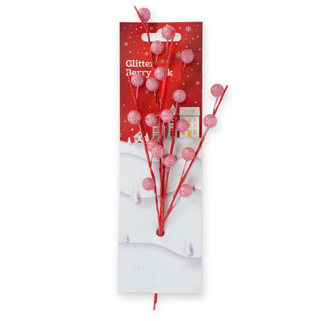 Pink Glitter Berry Decoration 339973-PINK