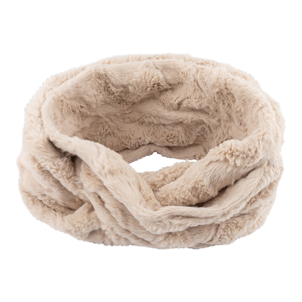 Ladies Nude Faux Fur Textured Snood  340013-NUDE