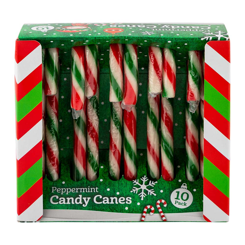 Red & Green Candy Canes Peppermint Flavour 12g x 10 Pack