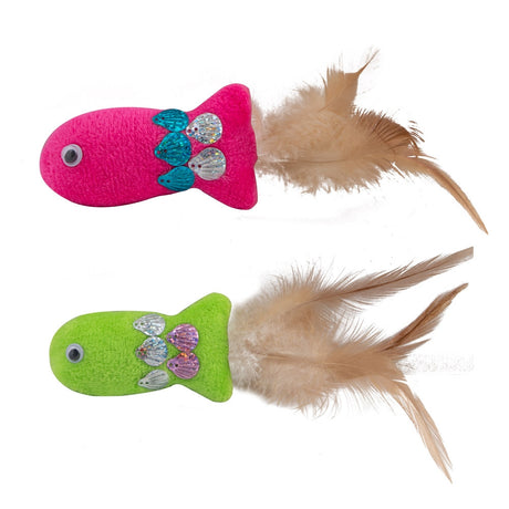 Catnip Feathered Cat Toy - Fish 340114