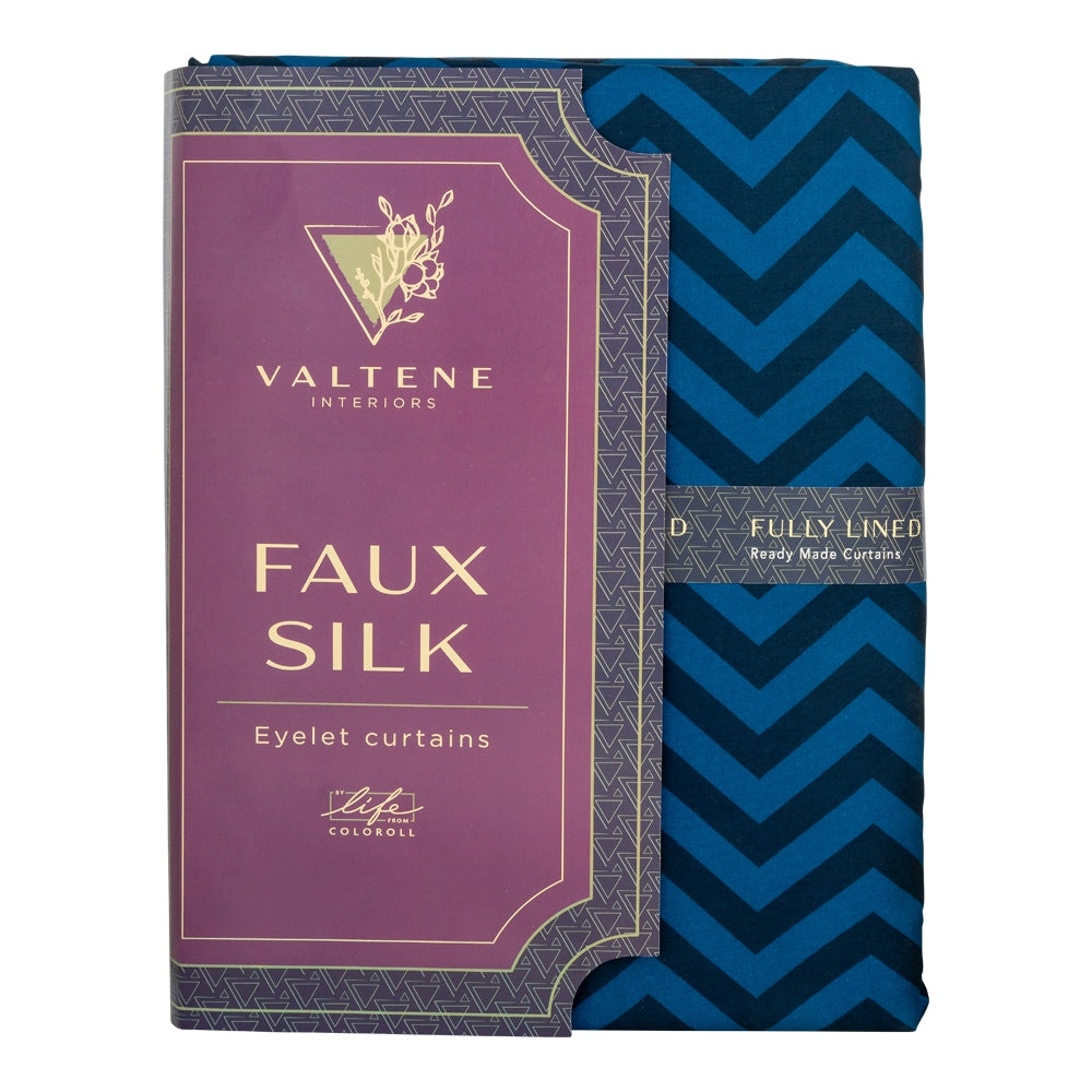 Valtene Printed Faux Silk Curtains - 66 X 90Cm - Green 340159 - GREEN