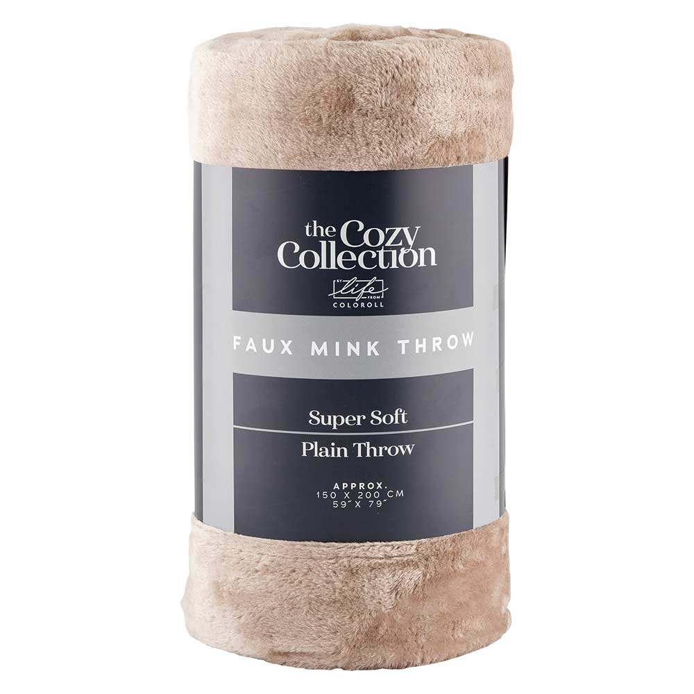 Super Soft Faux Mink Throw Light Grey 150 x 200cm