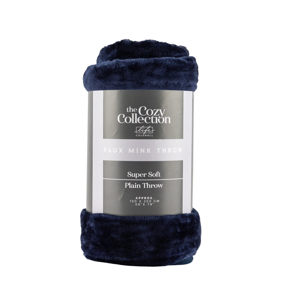 Luxury Faux Mink Throw 150X200Cm - Black 340302