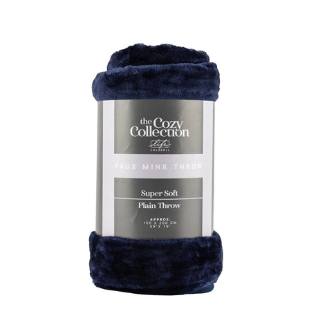 Luxury Faux Mink Throw 150X200Cm - Black 340302