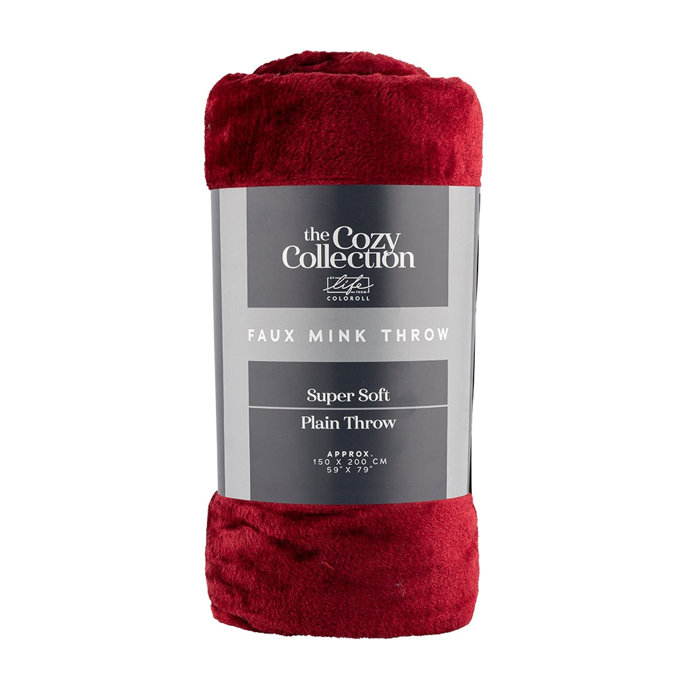 Coloroll Faux Mink Throw - Claret 150 X 200Cm 340303