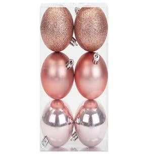 6Cm Rose Gold Bauble 6 Pack | Poundstretcher  340504