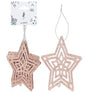 Rose Gold Hanging Glitter Star - Set Of 6 340508